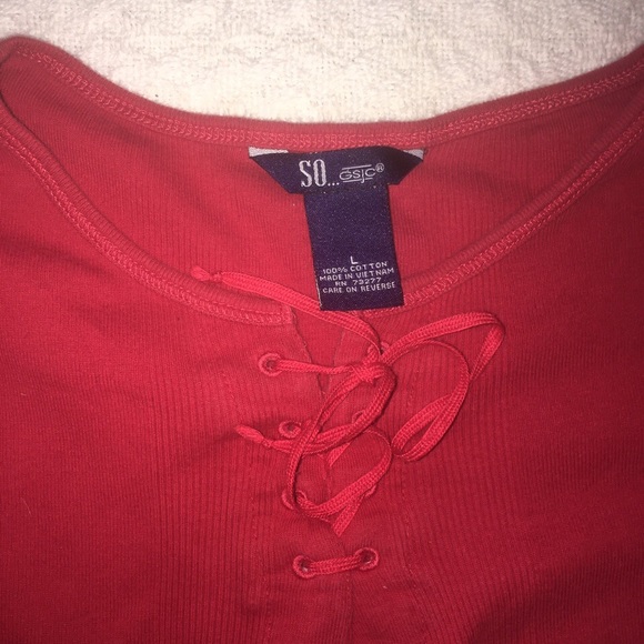 Red Tie-Up T-Shirt - Picture 4 of 4